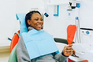 Close up of woman having a dental checkup